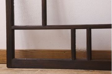 和製アンティーク　クリアガラス・ダイヤガラス使用　レトロなデザインが魅力的なガラス戸(窓、引き戸)2枚セット