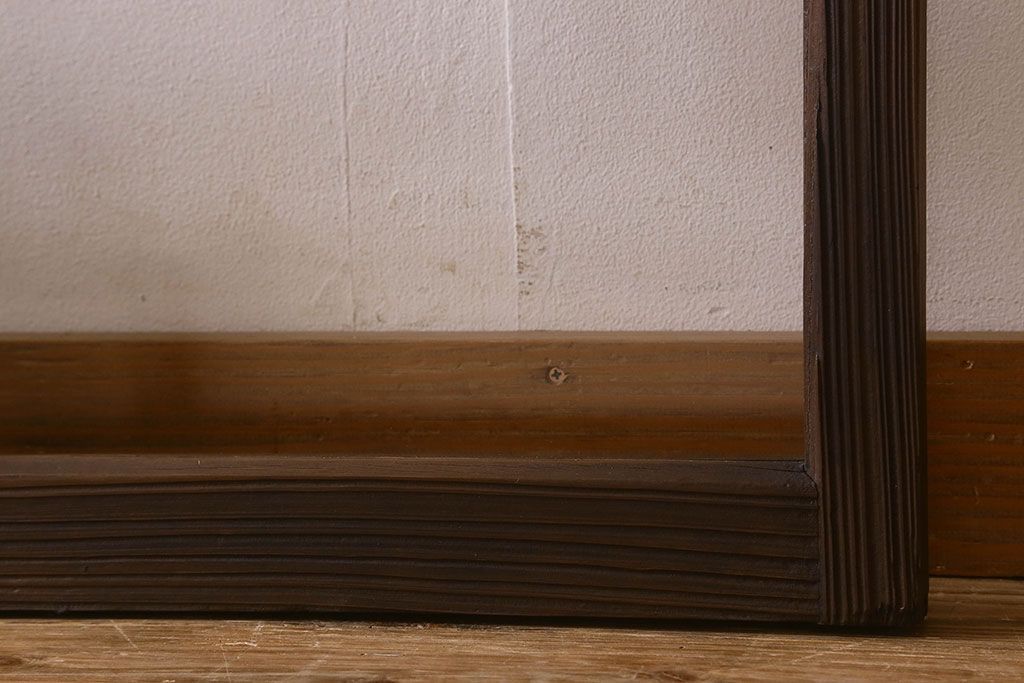 和製アンティーク　クリアガラス・ダイヤガラス使用　レトロなデザインが魅力的なガラス戸(窓、引き戸)2枚セット