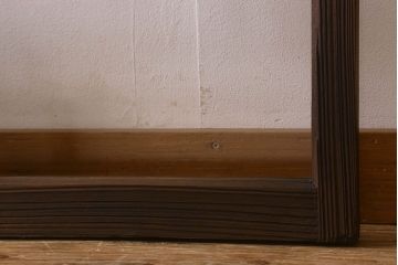 和製アンティーク　クリアガラス・ダイヤガラス使用　レトロなデザインが魅力的なガラス戸(窓、引き戸)2枚セット