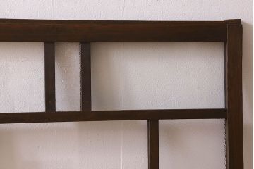 和製アンティーク　クリアガラス・ダイヤガラス使用　レトロなデザインが魅力的なガラス戸(窓、引き戸)2枚セット