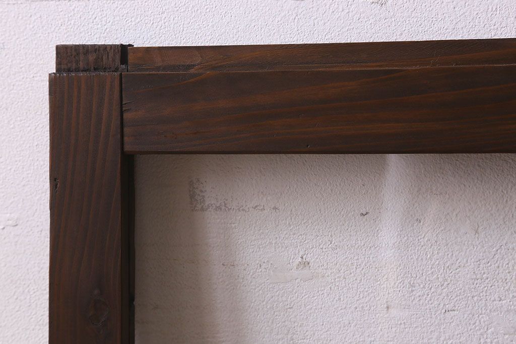 和製アンティーク　クリアガラス・ダイヤガラス使用　レトロなデザインが魅力的なガラス戸(窓、引き戸)2枚セット