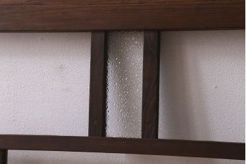 和製アンティーク　クリアガラス・ダイヤガラス使用　レトロなデザインが魅力的なガラス戸(窓、引き戸)2枚セット