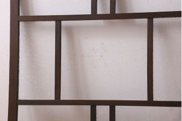 和製アンティーク　クリアガラス・ダイヤガラス使用　レトロなデザインが魅力的なガラス戸(窓、引き戸)2枚セット