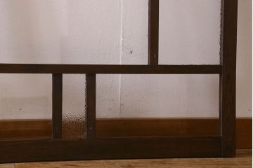 和製アンティーク　クリアガラス・ダイヤガラス使用　レトロなデザインが魅力的なガラス戸(窓、引き戸)2枚セット