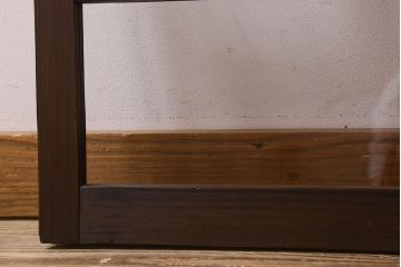 和製アンティーク　クリアガラス・ダイヤガラス使用　レトロなデザインが魅力的なガラス戸(窓、引き戸)2枚セット