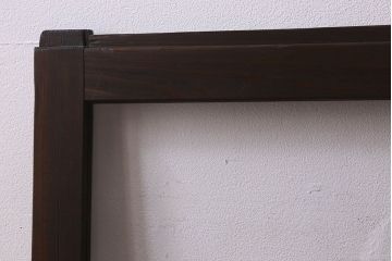 和製アンティーク　クリアガラス・すりガラス使用　モダンな雰囲気漂うマス目のガラス戸(窓、引き戸)2枚セット