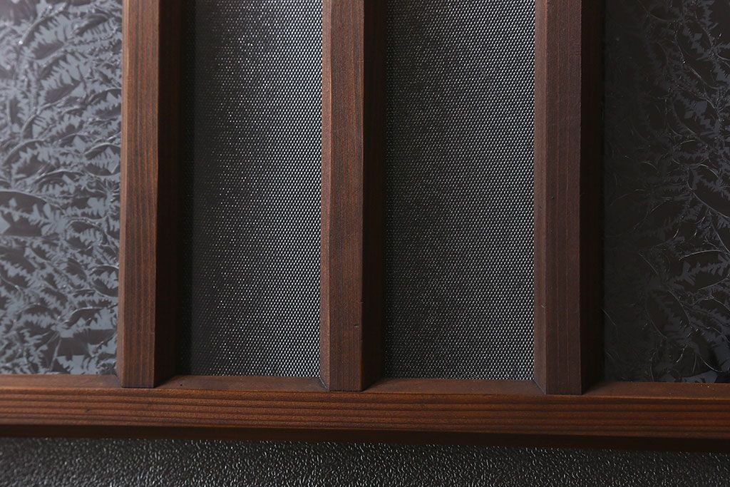 和製アンティーク　結霜ガラス・ダイヤガラス入り!　3種のガラスが魅力を放つガラス戸(窓、引き戸)2枚セット