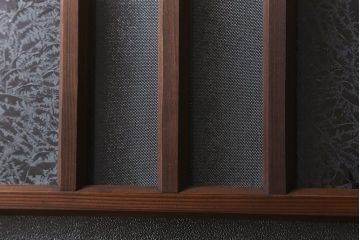 和製アンティーク　結霜ガラス・ダイヤガラス入り!　3種のガラスが魅力を放つガラス戸(窓、引き戸)2枚セット