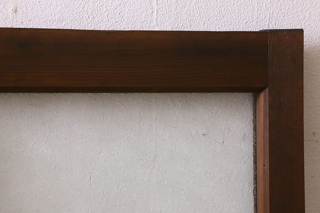 和製アンティーク　結霜ガラス・ダイヤガラス入り!　3種のガラスが魅力を放つガラス戸(窓、引き戸)2枚セット