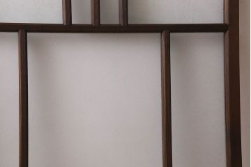 和製アンティーク　結霜ガラス・ダイヤガラス入り!　3種のガラスが魅力を放つガラス戸(窓、引き戸)2枚セット