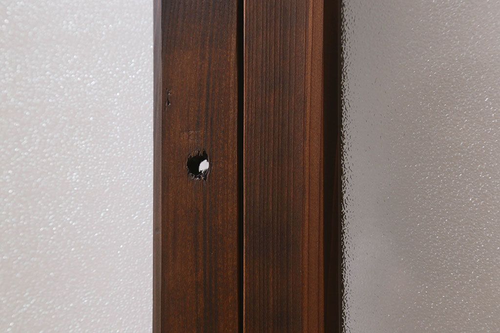 和製アンティーク　結霜ガラス・ダイヤガラス入り!　3種のガラスが魅力を放つガラス戸(窓、引き戸)2枚セット