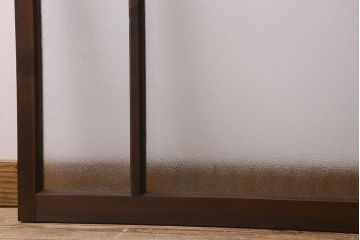 和製アンティーク　結霜ガラス・ダイヤガラス入り!　3種のガラスが魅力を放つガラス戸(窓、引き戸)2枚セット