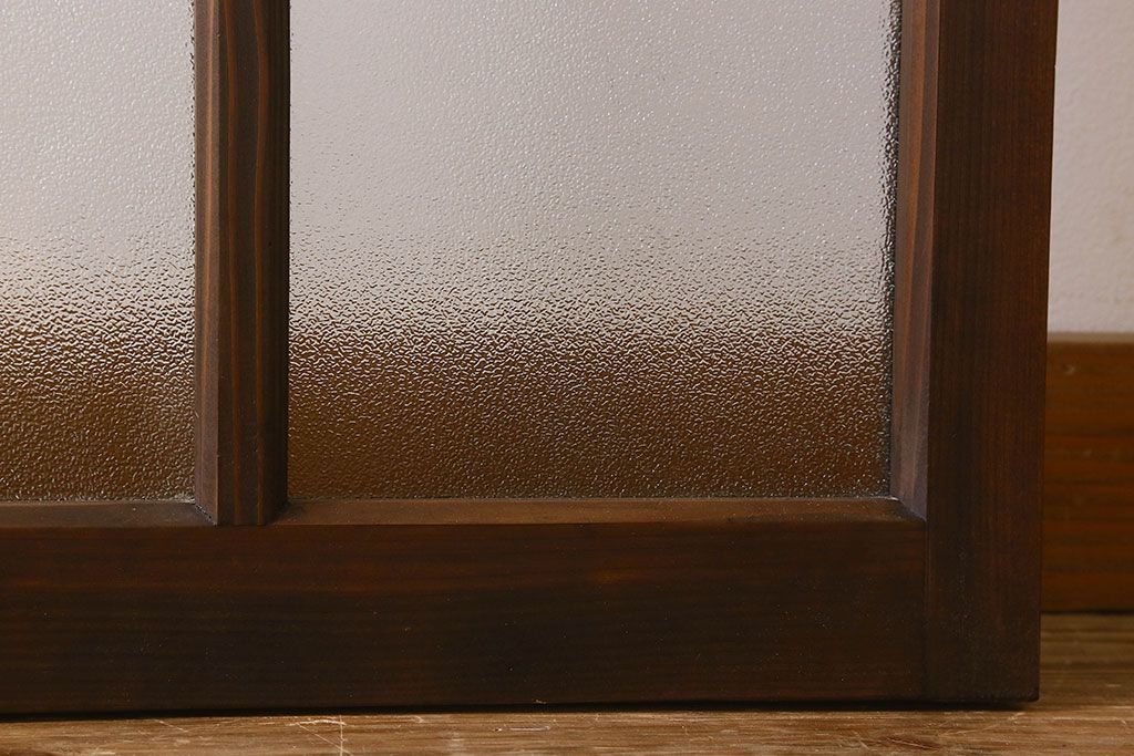 和製アンティーク　結霜ガラス・ダイヤガラス入り!　3種のガラスが魅力を放つガラス戸(窓、引き戸)2枚セット