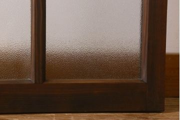 和製アンティーク　結霜ガラス・ダイヤガラス入り!　3種のガラスが魅力を放つガラス戸(窓、引き戸)2枚セット