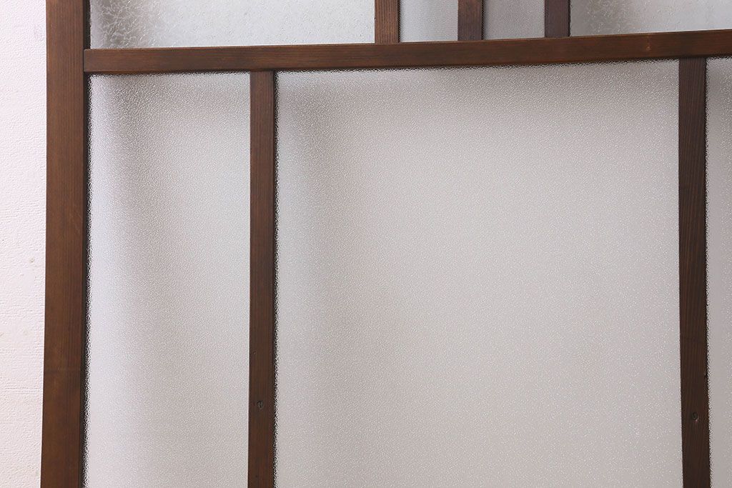 和製アンティーク　結霜ガラス・ダイヤガラス入り!　3種のガラスが魅力を放つガラス戸(窓、引き戸)2枚セット