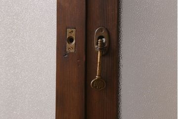 和製アンティーク　結霜ガラス・ダイヤガラス入り!　3種のガラスが魅力を放つガラス戸(窓、引き戸)2枚セット