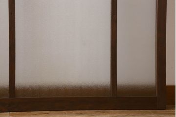 和製アンティーク　結霜ガラス・ダイヤガラス入り!　3種のガラスが魅力を放つガラス戸(窓、引き戸)2枚セット