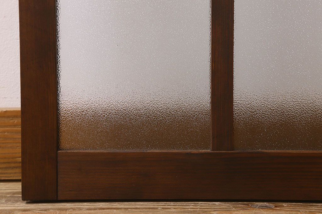 和製アンティーク　結霜ガラス・ダイヤガラス入り!　3種のガラスが魅力を放つガラス戸(窓、引き戸)2枚セット