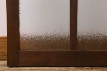 和製アンティーク　結霜ガラス・ダイヤガラス入り!　3種のガラスが魅力を放つガラス戸(窓、引き戸)2枚セット