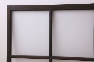 和製アンティーク　すりガラス使用　マス目がおしゃれなガラス戸(窓、引き戸)3枚セット