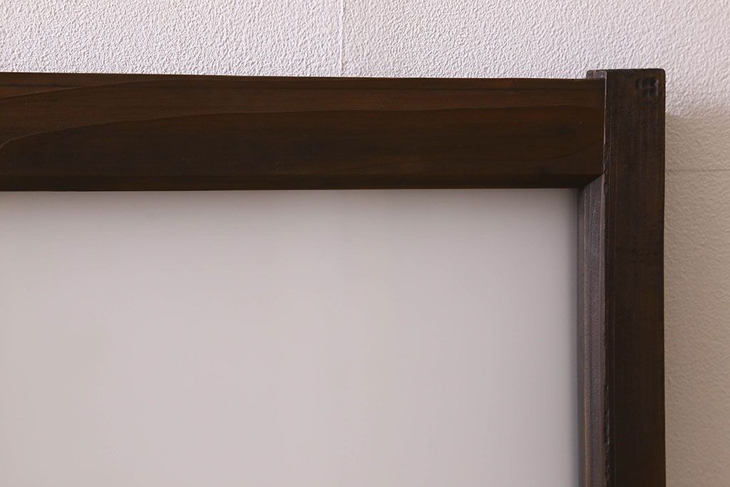 和製アンティーク　すりガラス使用　マス目がおしゃれなガラス戸(窓、引き戸)3枚セット