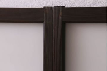 和製アンティーク　すりガラス使用　マス目がおしゃれなガラス戸(窓、引き戸)3枚セット