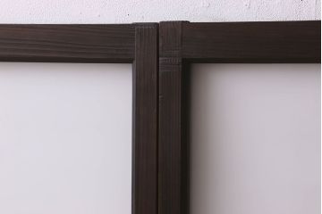 和製アンティーク　すりガラス使用　マス目がおしゃれなガラス戸(窓、引き戸)3枚セット