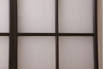 和製アンティーク　すりガラス使用　マス目がおしゃれなガラス戸(窓、引き戸)3枚セット