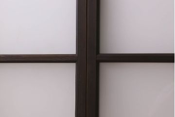 和製アンティーク　すりガラス使用　マス目がおしゃれなガラス戸(窓、引き戸)3枚セット