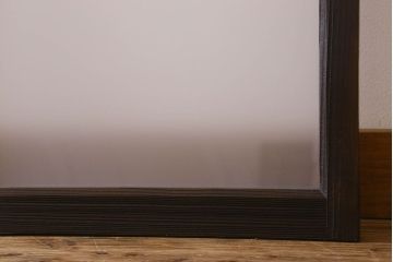 和製アンティーク　すりガラス使用　マス目がおしゃれなガラス戸(窓、引き戸)3枚セット