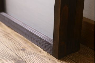 和製アンティーク　すりガラス使用　マス目がおしゃれなガラス戸(窓、引き戸)3枚セット