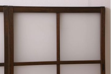 和製アンティーク　すりガラス使用　マス目がおしゃれなガラス戸(窓、引き戸)3枚セット