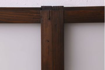 和製アンティーク　すりガラス使用　マス目がおしゃれなガラス戸(窓、引き戸)3枚セット