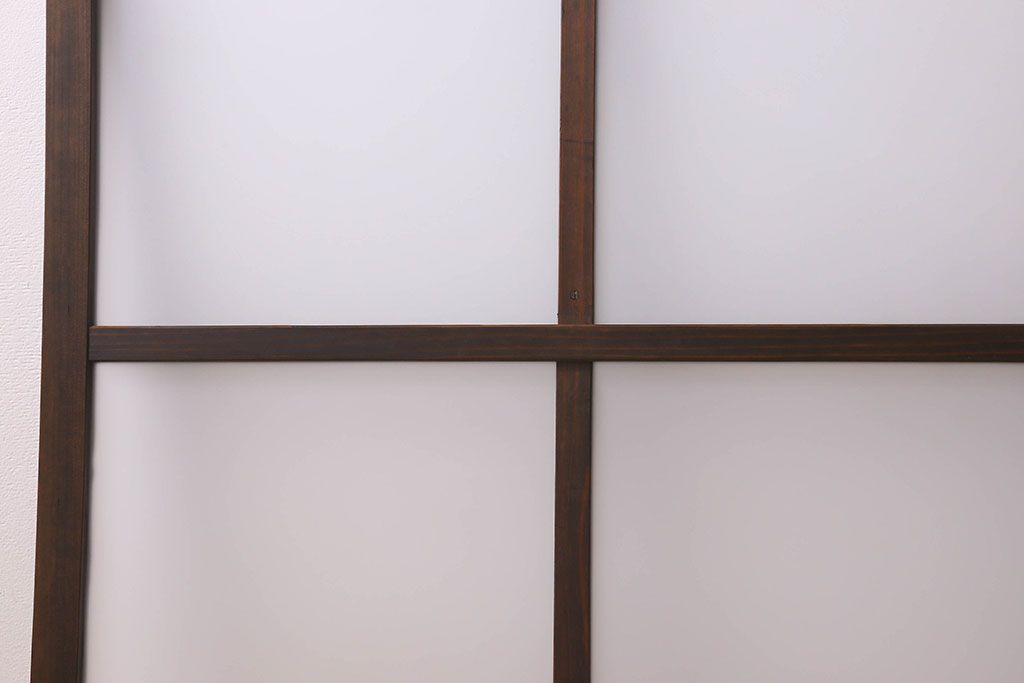 和製アンティーク　すりガラス使用　マス目がおしゃれなガラス戸(窓、引き戸)3枚セット