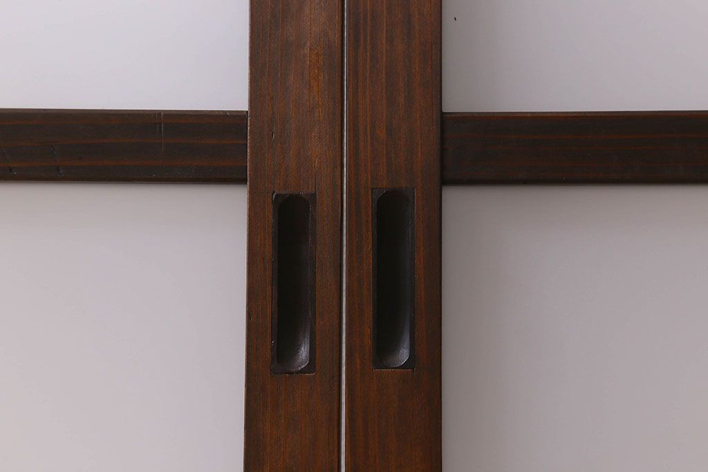 和製アンティーク　すりガラス使用　マス目がおしゃれなガラス戸(窓、引き戸)3枚セット