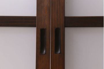 和製アンティーク　すりガラス使用　マス目がおしゃれなガラス戸(窓、引き戸)3枚セット