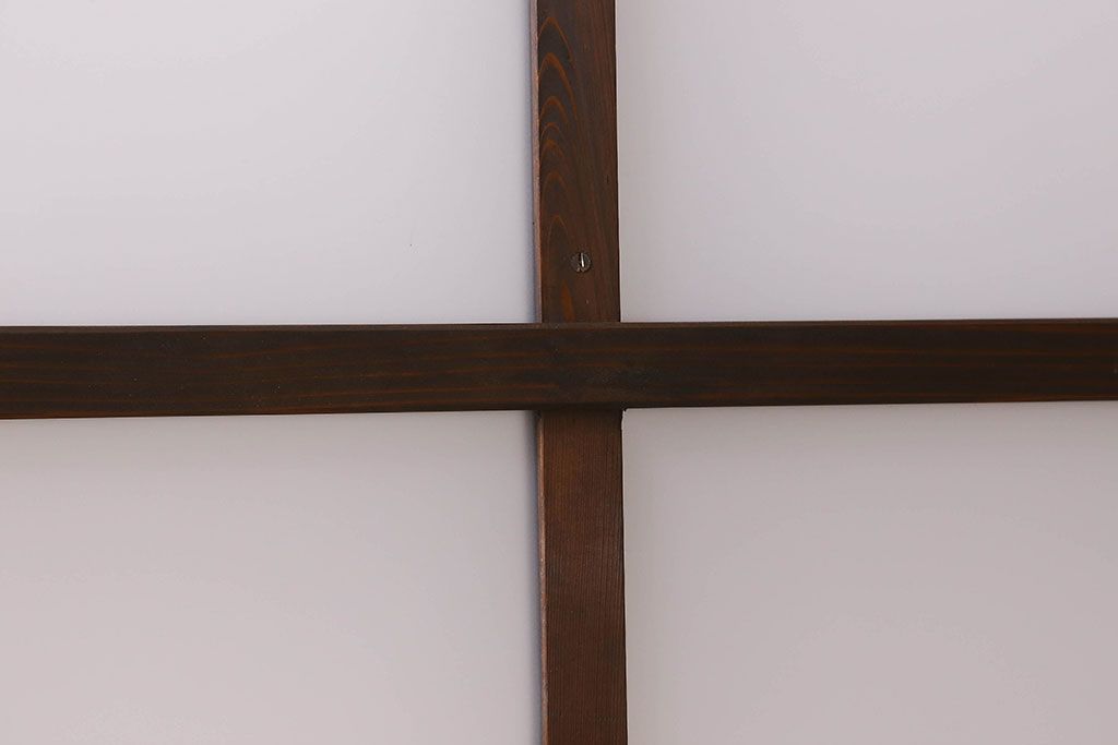 和製アンティーク　すりガラス使用　マス目がおしゃれなガラス戸(窓、引き戸)3枚セット