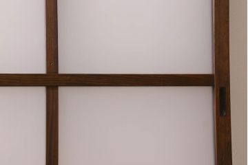 和製アンティーク　すりガラス使用　マス目がおしゃれなガラス戸(窓、引き戸)3枚セット