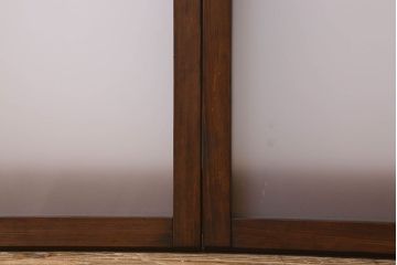 和製アンティーク　すりガラス使用　マス目がおしゃれなガラス戸(窓、引き戸)3枚セット