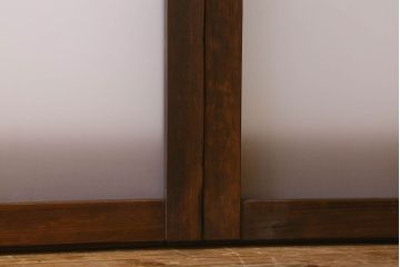 和製アンティーク　すりガラス使用　マス目がおしゃれなガラス戸(窓、引き戸)3枚セット