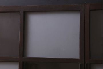 和製アンティーク　ダイヤガラス・クリアガラス使用　モダンでおしゃれなガラス戸(窓、引き戸)2枚セット