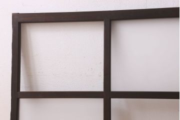 和製アンティーク　ダイヤガラス・クリアガラス使用　モダンでおしゃれなガラス戸(窓、引き戸)2枚セット