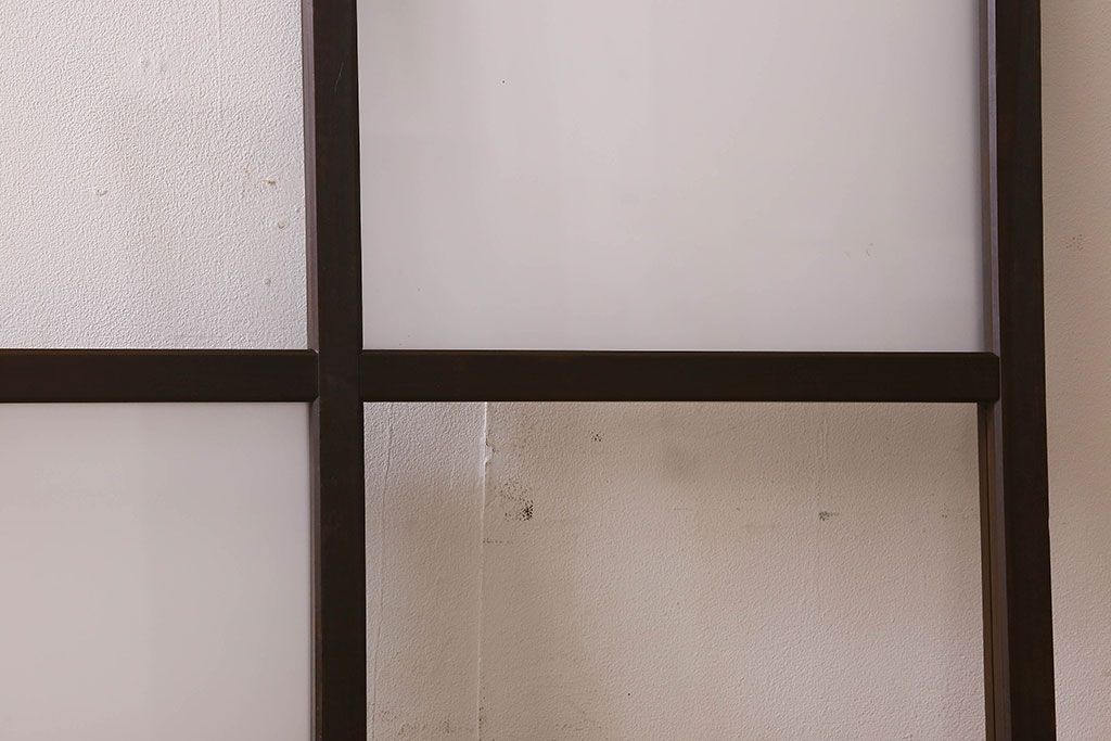 和製アンティーク　ダイヤガラス・クリアガラス使用　モダンでおしゃれなガラス戸(窓、引き戸)2枚セット