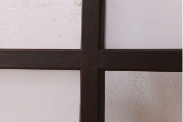 和製アンティーク　ダイヤガラス・クリアガラス使用　モダンでおしゃれなガラス戸(窓、引き戸)2枚セット