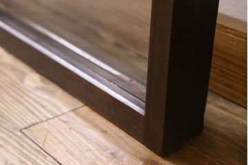 和製アンティーク　ダイヤガラス・クリアガラス使用　モダンでおしゃれなガラス戸(窓、引き戸)2枚セット