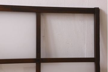 和製アンティーク　ダイヤガラス・クリアガラス使用　モダンでおしゃれなガラス戸(窓、引き戸)2枚セット