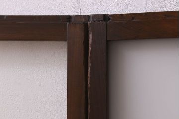 和製アンティーク　ダイヤガラス・クリアガラス使用　モダンでおしゃれなガラス戸(窓、引き戸)2枚セット