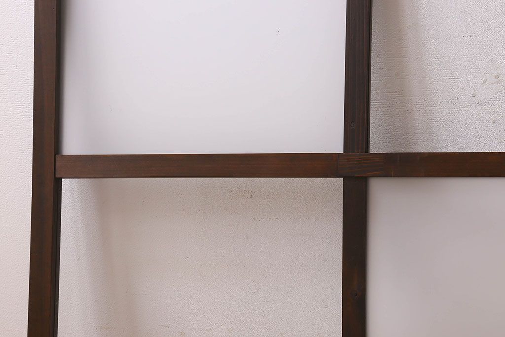 和製アンティーク　ダイヤガラス・クリアガラス使用　モダンでおしゃれなガラス戸(窓、引き戸)2枚セット