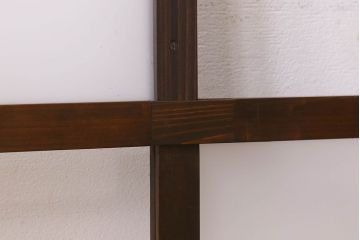 和製アンティーク　ダイヤガラス・クリアガラス使用　モダンでおしゃれなガラス戸(窓、引き戸)2枚セット