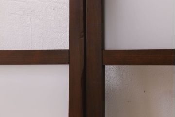 和製アンティーク　ダイヤガラス・クリアガラス使用　モダンでおしゃれなガラス戸(窓、引き戸)2枚セット